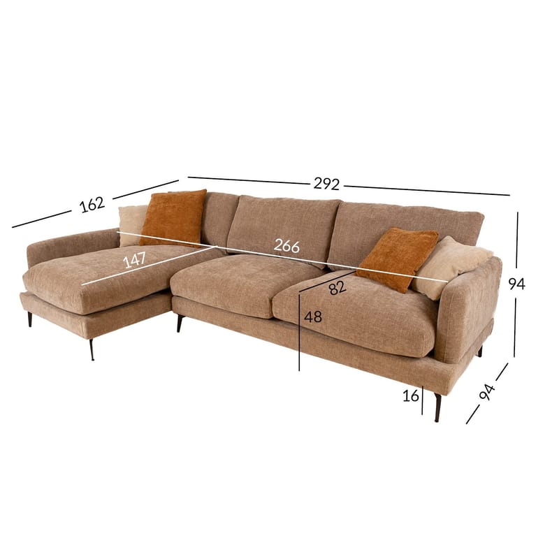 Hörnsoffa Daisy Beige Vänsterhörn - beige - Möbler - Soffa - Hörnsoffa