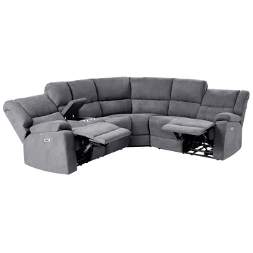 Hörnsoffa Elektrisk Rokke - Mörkgrå - Möbler - Soffa - Biosoffa & reclinersoffa