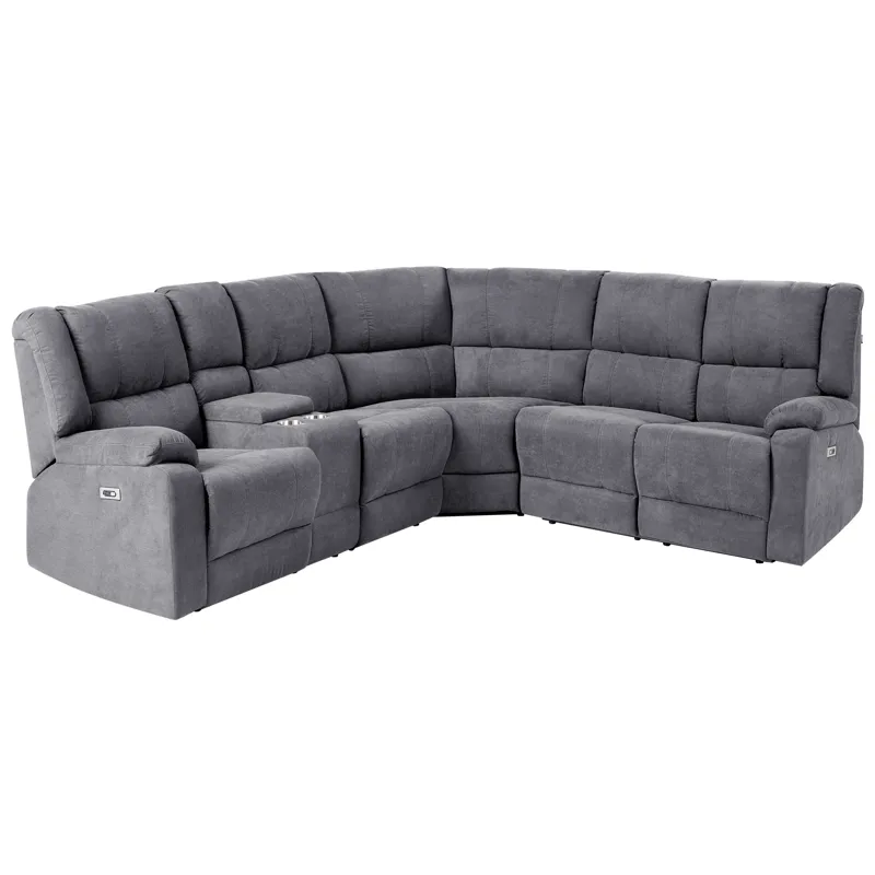 Hörnsoffa Elektrisk Rokke - Mörkgrå - Möbler - Soffa - Biosoffa & reclinersoffa