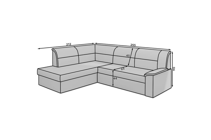 Hörnsoffa Eltap Elano 255x212x90 cm - Soft 29, Höger - Möbler - Soffa - Bäddsoffa