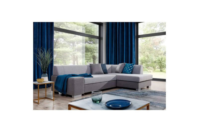 Hörnsoffa Eltap Fabio 268x167x73 cm - Sawana 21, Sawana 05, Grå, Höger - Möbler - Soffa - Bäddsoffa