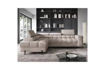 Hörnsoffa Eltap Ferucce 276x200x93 cm - Paros 02, Beige, Vänster - Möbler - Soffa - Bäddsoffa