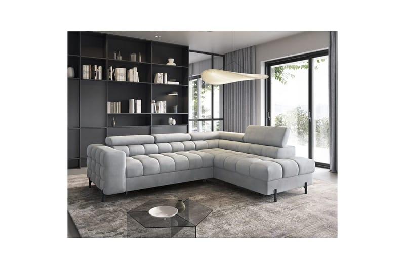 Hörnsoffa Eltap Ferucce 276x200x93 cm - Paros 05, Grå, Höger - Möbler - Soffa - Bäddsoffa