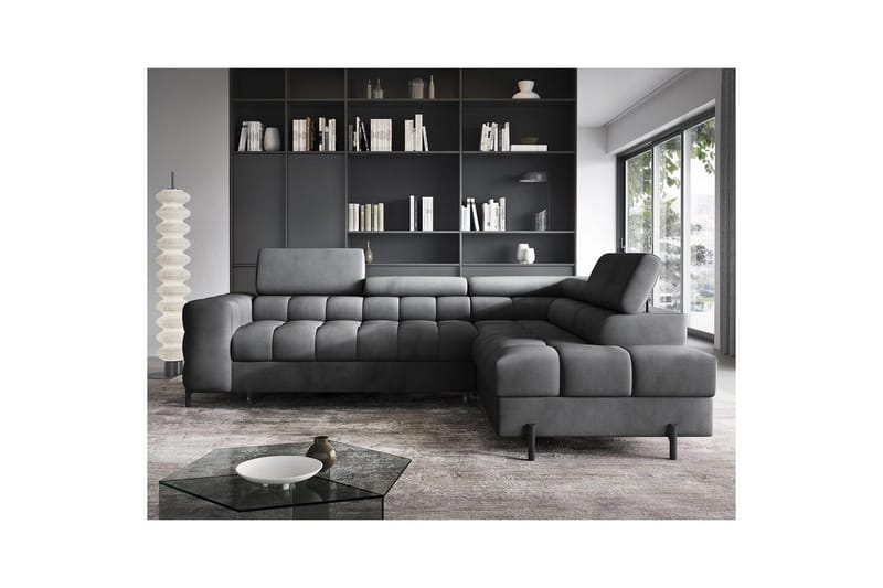 Hörnsoffa Eltap Ferucce 276x200x93 cm - Paros 06, Mörkgrå, Höger - Möbler - Soffa - Bäddsoffa