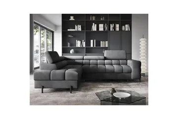 Hörnsoffa Eltap Ferucce 276x200x93 cm - Paros 06, Mörkgrå, Vänster - Möbler - Soffa - Bäddsoffa
