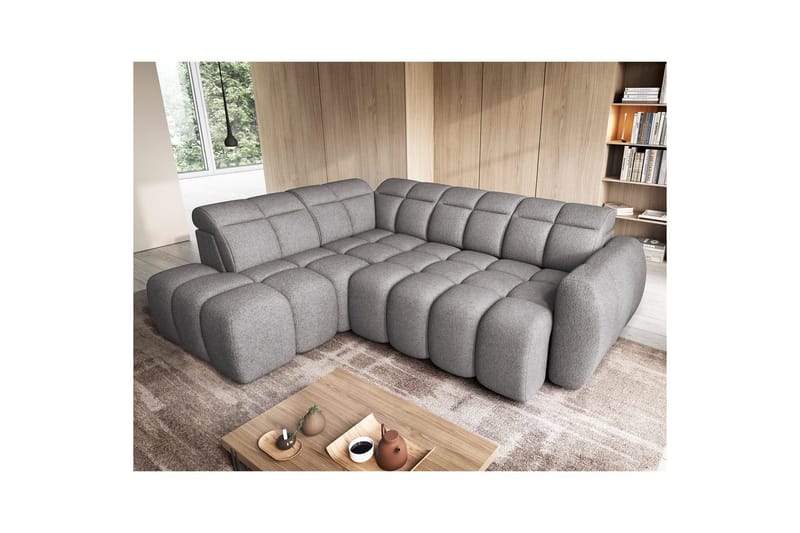 Hörnsoffa Eltap Flconn 258x208x107 cm - Paolli 04, Grå, Vänster - Möbler - Soffa - Bäddsoffa