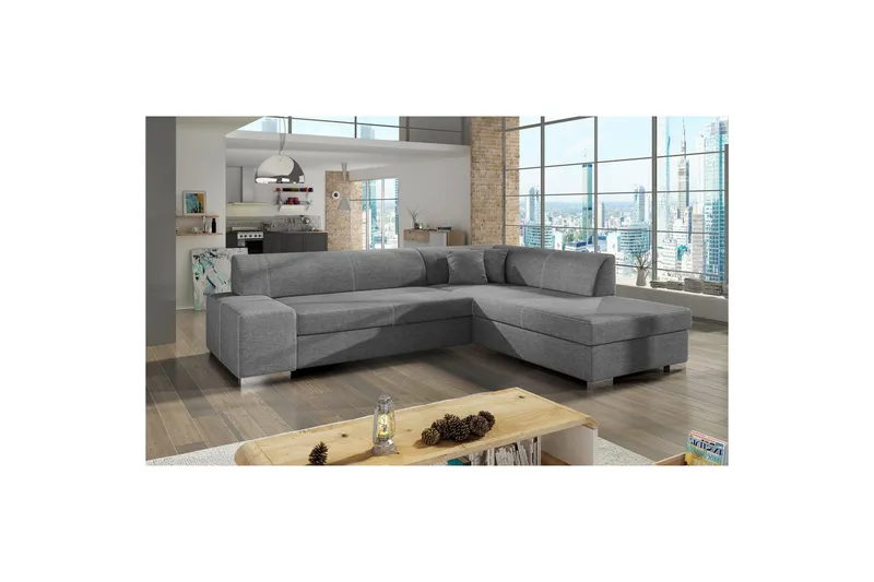 Hörnsoffa Eltap Porto 278x217x74 cm - Sawana 21, Grå, Höger - Möbler - Soffa - Bäddsoffa