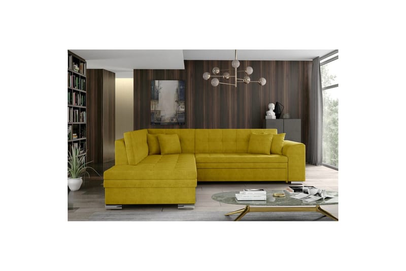 Hörnsoffa Eltap Pieretta 260x207x78 cm - Omega 68, Gul, Vänster - Möbler - Soffa - Bäddsoffa