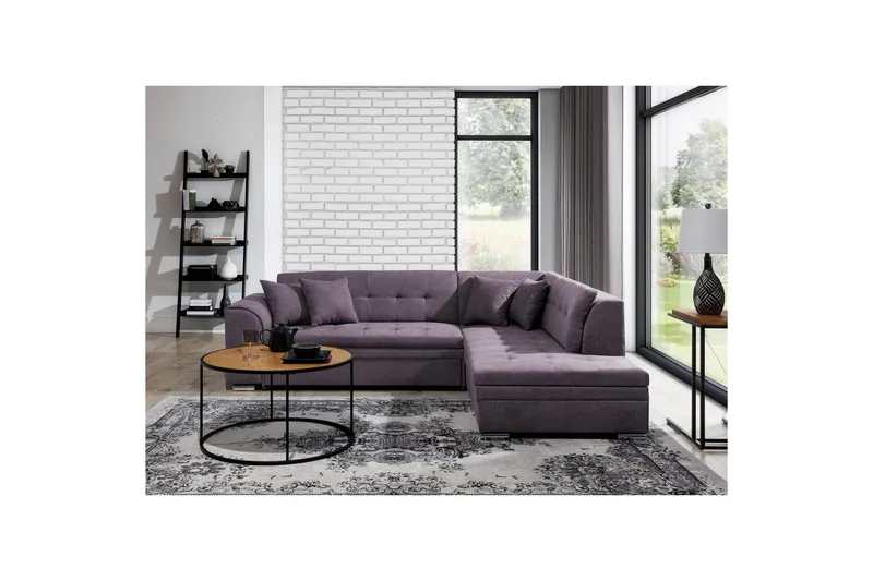 Hörnsoffa Eltap Pieretta 260x207x78 cm - Poco 41, Lila, Höger - Möbler - Soffa - Bäddsoffa