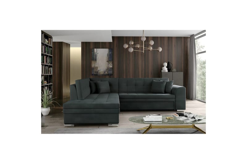 Hörnsoffa Eltap Pieretta 260x207x78 cm - Monolith 97, Mörkgrå, Vänster - Möbler - Soffa - Bäddsoffa
