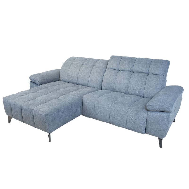 Hörnsoffa Luzern elektrisk recliner Vänsterhörn - blågrå - Möbler - Soffa - Biosoffa & reclinersoffa