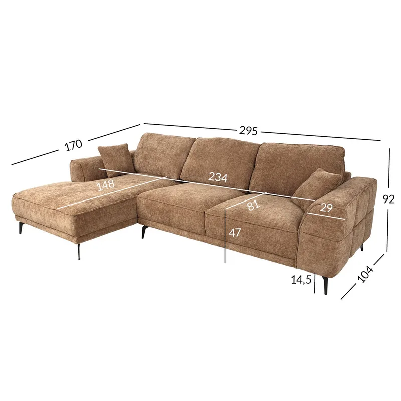 Hörnsoffa Monar Vänster - beige - Möbler - Soffa - Hörnsoffa