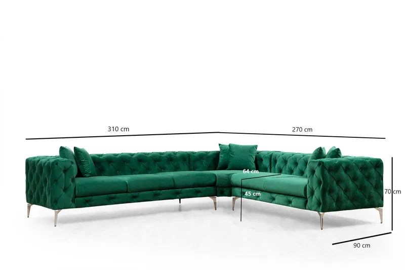 Beachport Hörnsoffa 6-sits - Grön - Möbler - Soffa - Hörnsoffa