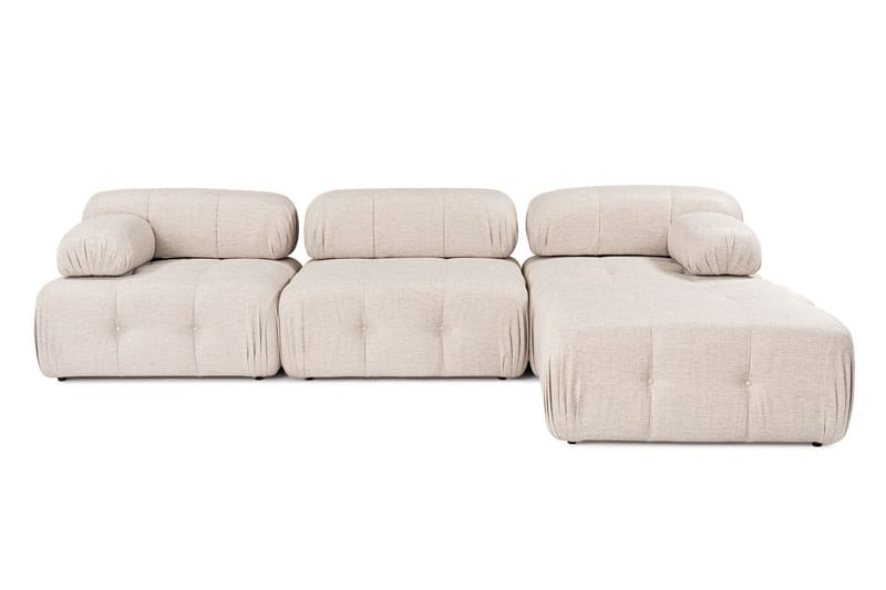 Belgin Bubblig Hörnsoffa 3-sits med utfällbara armstöd och ryggstöd - Ljusbrun - Möbler - Soffa - Modulsoffor - Komplett modulsoffa