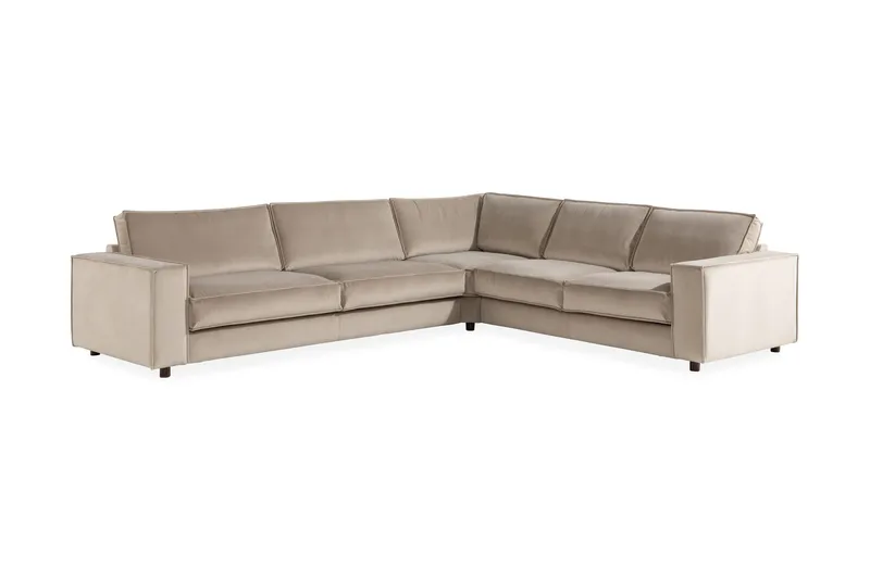 Cloudia Hörnsoffa Large Sammet - Beige - Möbler - Soffa - Hörnsoffa