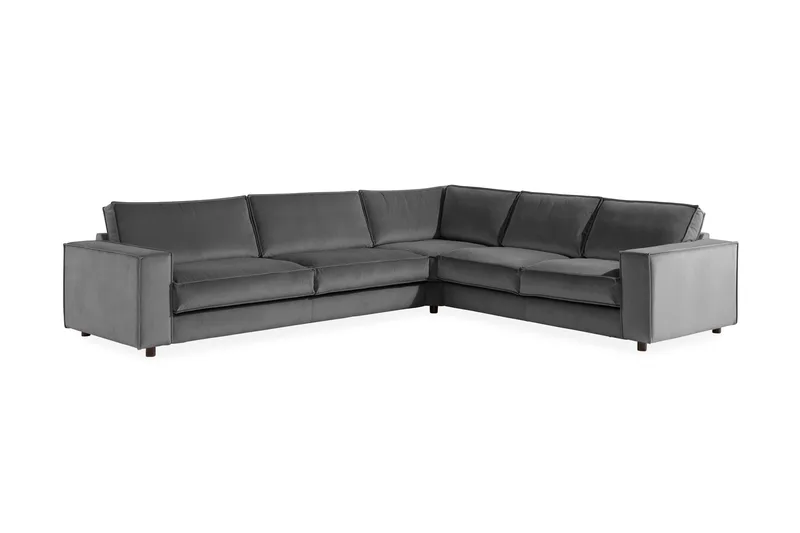 Cloudia Hörnsoffa Large Sammet - Ljusgrå - Möbler - Soffa - Hörnsoffa