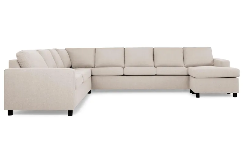 Crazy 7-sits Högervänd U-formad XX-Large Hörnsoffa med divan i Tyg - Beige - Möbler - Soffa - Hörnsoffa - Hörnsoffa med divan