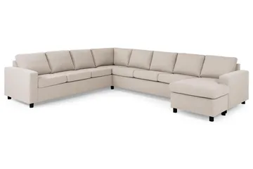 Crazy 7-sits Högervänd U-formad XX-Large Hörnsoffa med divan i Tyg - Beige - Möbler - Soffa - Hörnsoffa - Hörnsoffa med divan