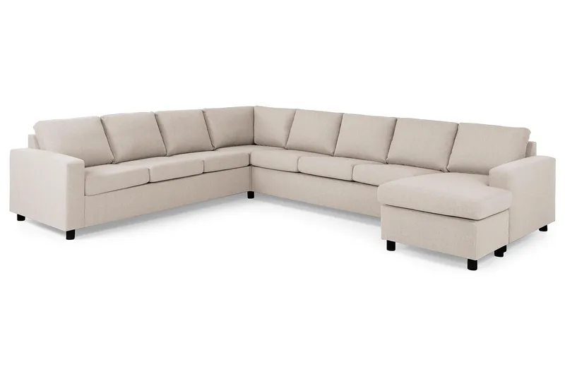 Crazy 7-sits Högervänd U-formad XX-Large Hörnsoffa med divan i Tyg - Beige - Möbler - Soffa - Hörnsoffa - Hörnsoffa med divan