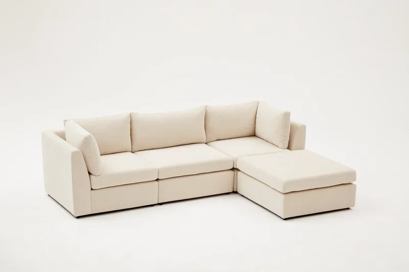 Deliones Hörnsoffa 3-sits - Beige - Möbler - Soffa - Divansoffor & schäslongsoffa - 4 sits soffa med divan