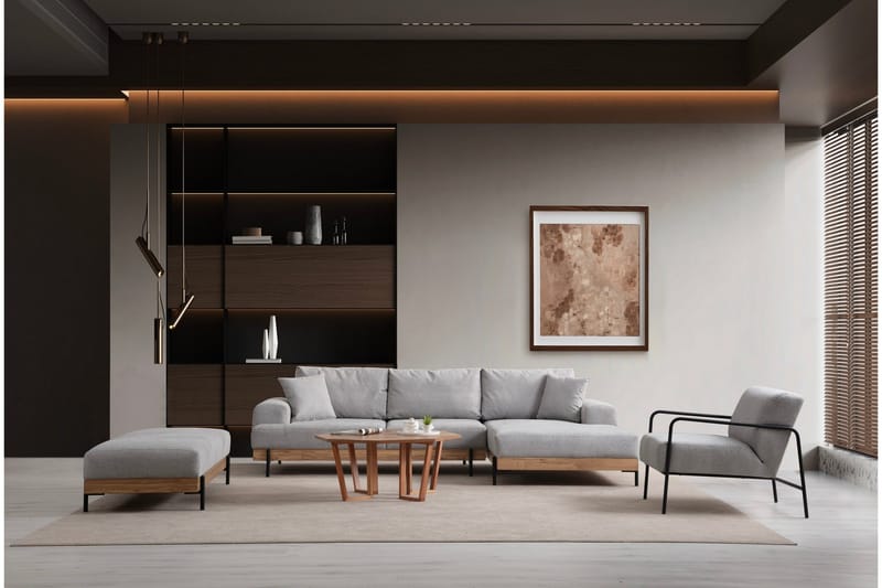 Eti Hörnsoffa 3-sits - Grå - Möbler - Soffa - Divansoffor & schäslongsoffa - 4 sits soffa med divan