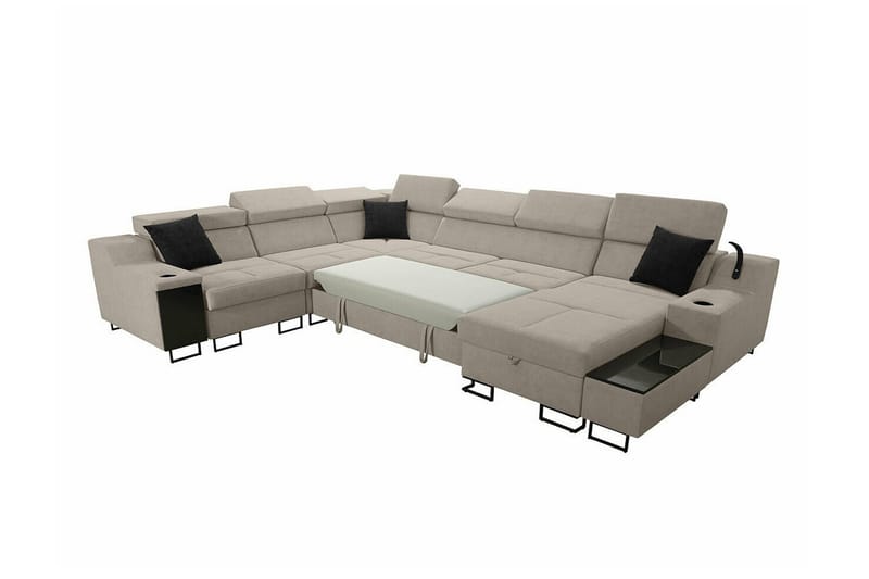 Galbally 5-sits Hörnsoffa Black - Möbler - Soffa - Bäddsoffa - Hörnbäddsoffa