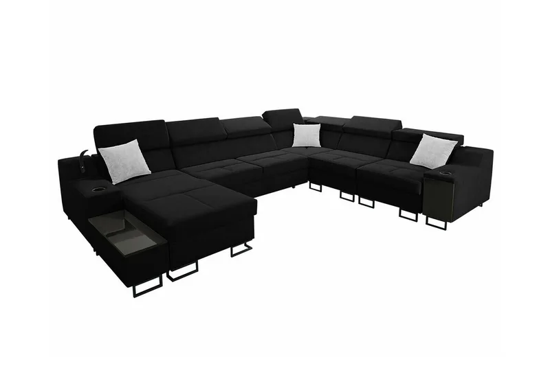 Galbally 5-sits Hörnsoffa Black - Möbler - Soffa - Bäddsoffa - Hörnbäddsoffa