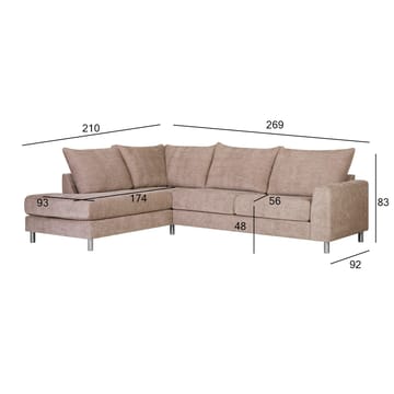 Hörnsoffa Leila vänster hörn - Beige - Möbler - Soffa - Divansoffor & schäslongsoffa