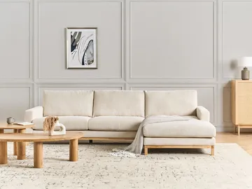 Hörnsoffa Siggard - Ljusbeige - Möbler - Soffa - Divansoffor & schäslongsoffa - 4 sits soffa med divan