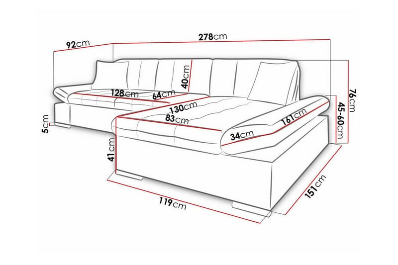 Kintore 3-sits Hörnsoffa - Möbler - Soffa - Divansoffor & schäslongsoffa - 3 sits soffa med divan