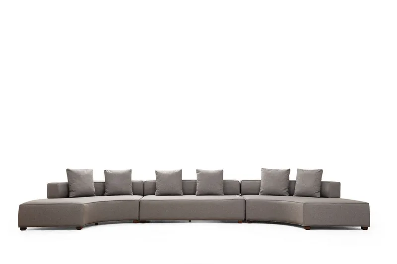 Lasalle Svängd Soffa 6-sits - Grå - Möbler - Soffa