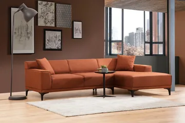 Mississauga Divansoffa 3-sits - Orange - Möbler - Soffa - Divansoffor & schäslongsoffa - 3 sits soffa med divan