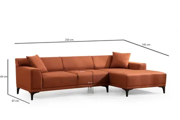 Mississauga Divansoffa 3-sits - Orange - Möbler - Soffa - Divansoffor & schäslongsoffa - 3 sits soffa med divan