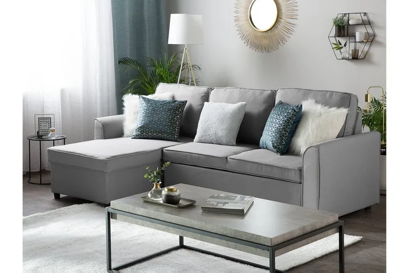 Nesna Hörnsoffa 228 cm - Grå - Möbler - Soffa - Bäddsoffa - Bäddsoffa divan