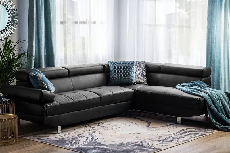 Norrea Hörnsoffa 261 cm - Svart - Möbler - Soffa - Divansoffor & schäslongsoffa