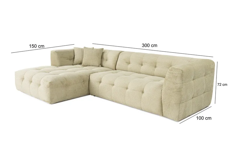 Octavian Hörnsoffa 3-sits - Green - Möbler - Soffa - Modulsoffor - Komplett modulsoffa