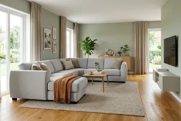 Optus 5-sits Hörnsoffa med divan vändbar - Ljusgrå - Möbler - Soffa - Hörnsoffa - Hörnsoffa med divan