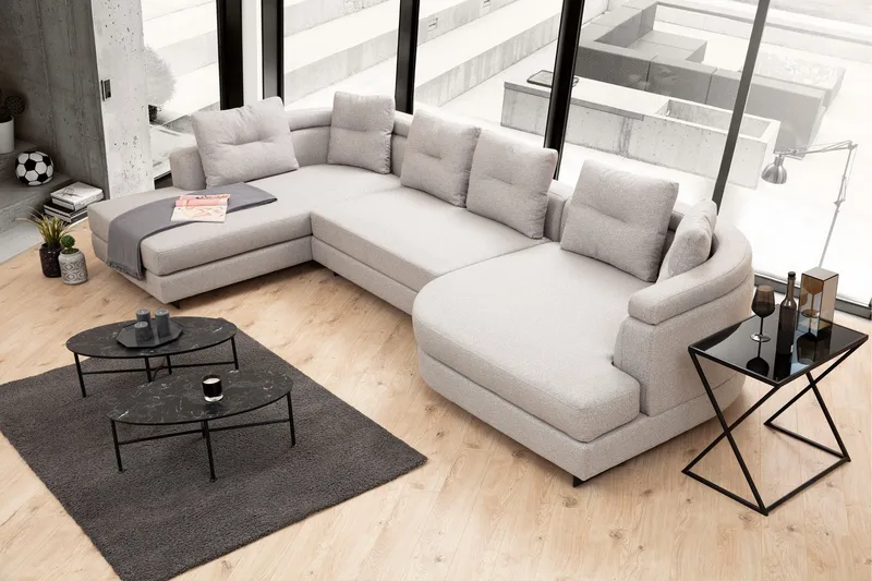 Pavdova Hörnsoffa 4-sits - Ljusgrå - Möbler - Soffa - U-soffa
