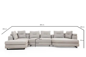 Pavdova Hörnsoffa 4-sits - Ljusgrå - Möbler - Soffa - U-soffa
