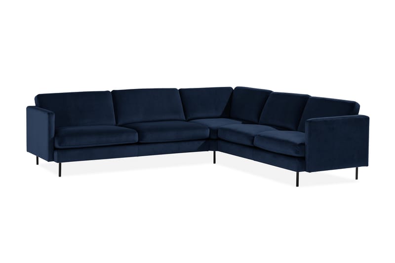 Teodin Hörnsoffa Large Sammet - Blå - Möbler - Soffa - Hörnsoffa