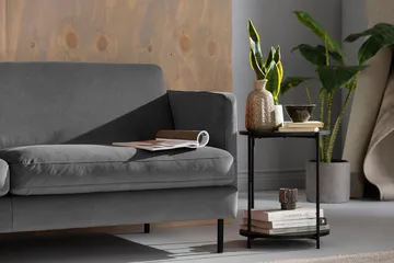 Teodin Hörnsoffa Large Sammet - Ljusgrå - Möbler - Soffa - Hörnsoffa