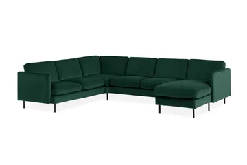 Teodin Hörnsoffa med Divan Höger Sammet - Grön - Möbler - Soffa - Hörnsoffa - Hörnsoffa med divan