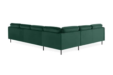 Teodin Hörnsoffa med Divan Höger Sammet - Grön - Möbler - Soffa - Hörnsoffa - Hörnsoffa med divan