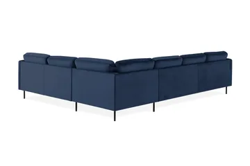 Teodin Hörnsoffa med Divan Vänster Sammet - Blå - Möbler - Soffa - Hörnsoffa - Hörnsoffa med divan