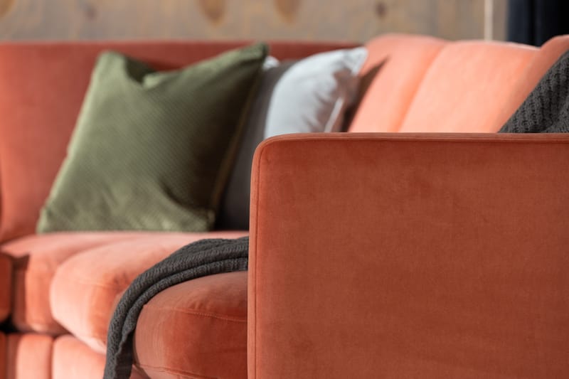 Teodin Hörnsoffa Sammet - Rosa - Möbler - Soffa - Hörnsoffa