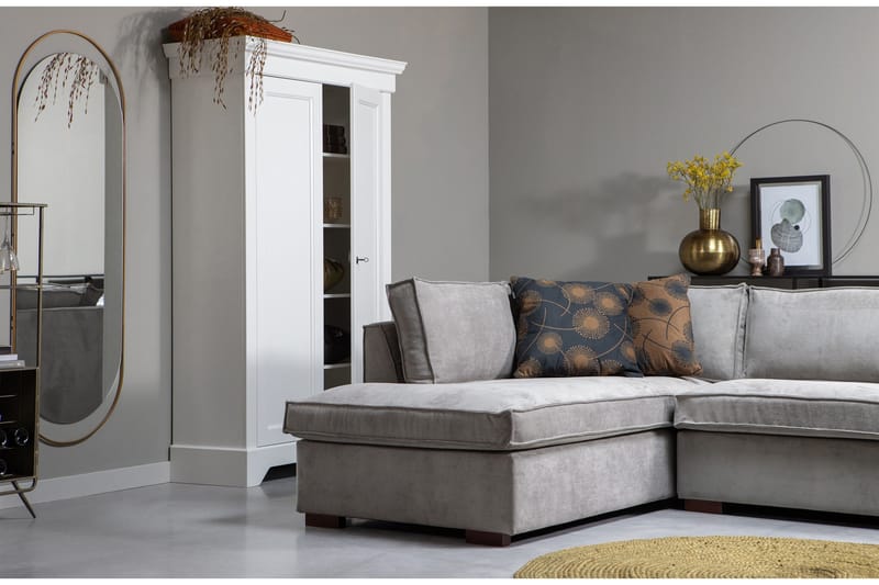 Tiahna Hörnsoffa Vänster - Grå - Möbler - Soffa - Divansoffor & schäslongsoffa - 3 sits soffa med divan