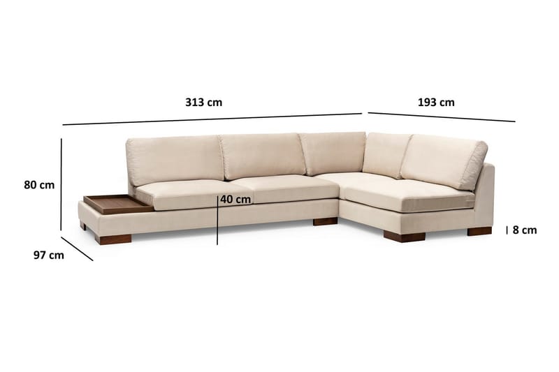Tulima Soffa med Schäslong Höger - Beige/Natur - Möbler - Soffa - Hörnsoffa