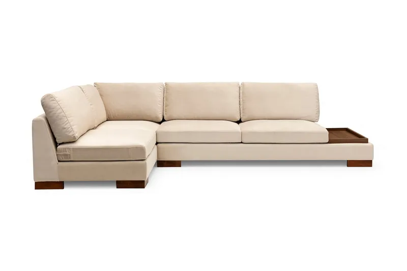 Tulima Soffa med Schäslong m Pall Vänster, Beige/Natur