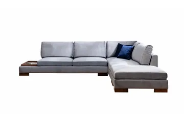 Tulima Soffa med Schäslong m Pall Höger - Mörkgrå/Natur - Möbler - Soffa - Hörnsoffa