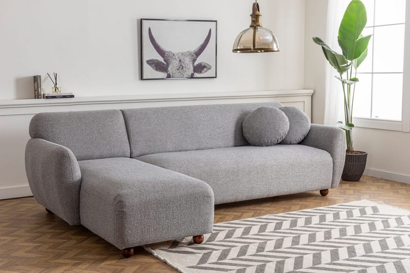 Whitecliffs Divansoffa 3-sits - Grå - Möbler - Soffa - Divansoffor & schäslongsoffa - 3 sits soffa med divan